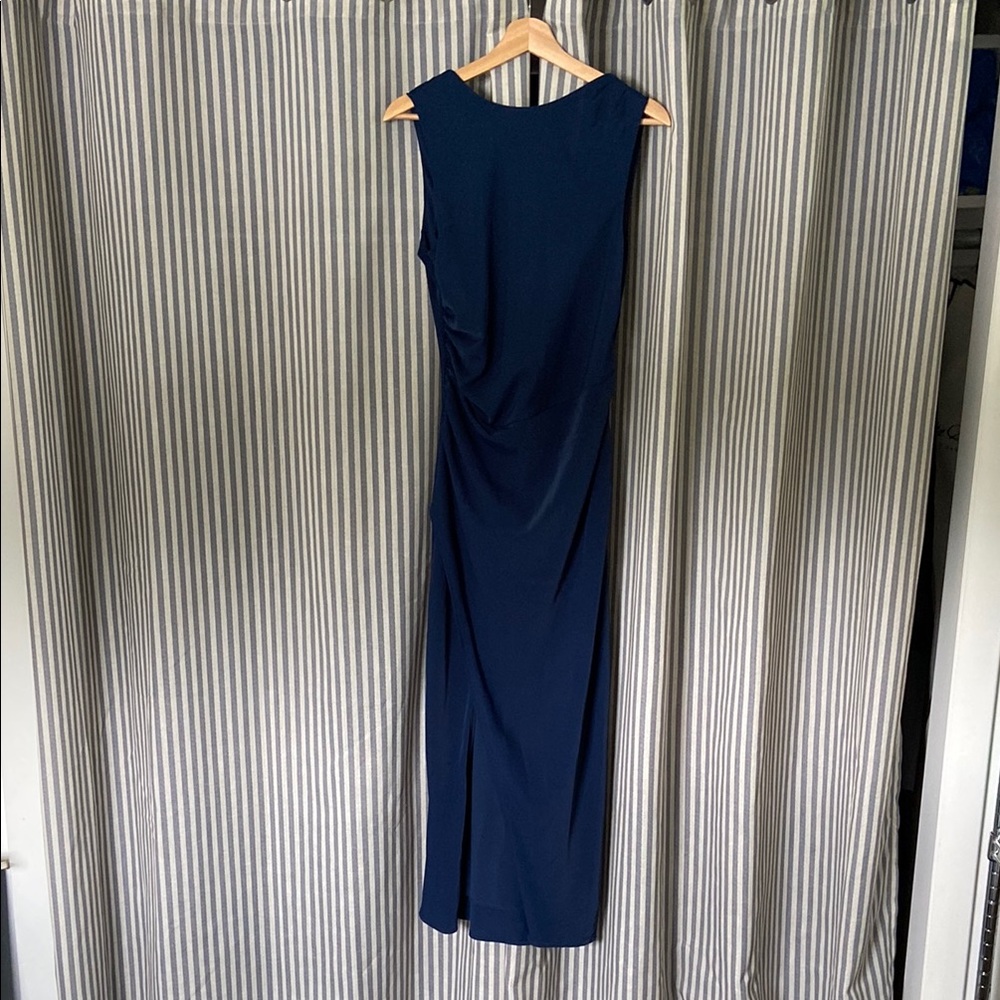 Abercrombie and Fitch Navy Blue Sleeveless Dress, Low back (size Medium Tall)